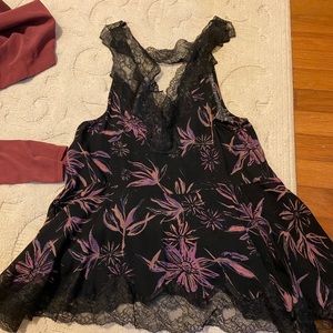Black and Purple Lace Free People Tank